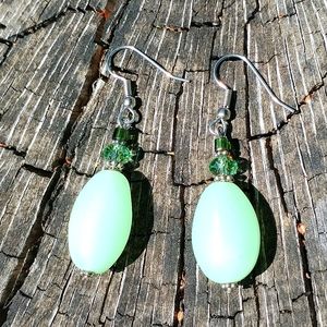 Women's Swarovski crystal and seaglass earrings
